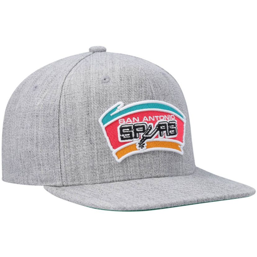NBA Heathered San Antonio Spurs Hardwood Classics Team 2.0 Snapback Hat