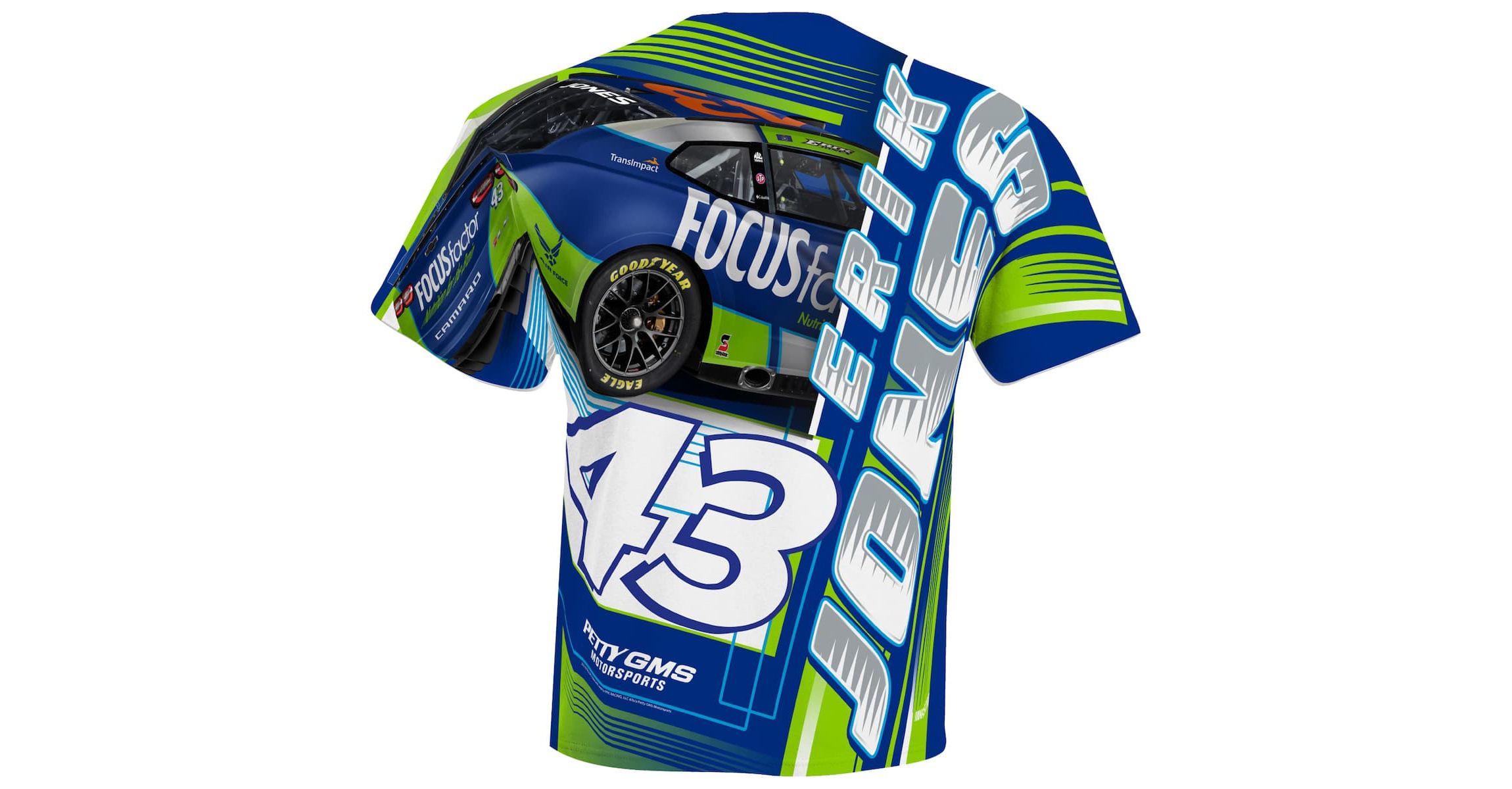 NASCAR Checkered Flag Erik Jones FOCUS factor Sublimated Dynamic Total Print T-Shirt