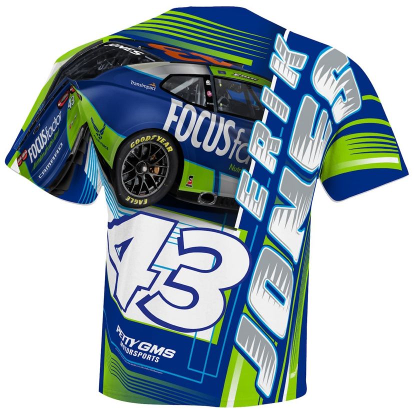 NASCAR Checkered Flag Erik Jones FOCUS factor Sublimated Dynamic Total Print T-Shirt