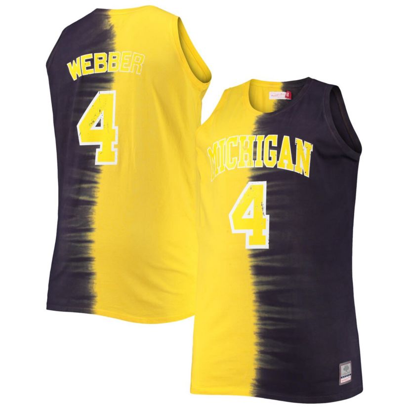 NCAA Chris Webber Michigan Wolverines Big & Tall Player Tie-Dye Jersey