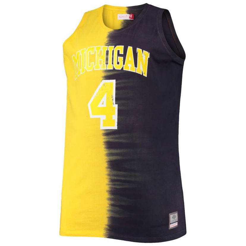 NCAA Chris Webber Michigan Wolverines Big & Tall Player Tie-Dye Jersey