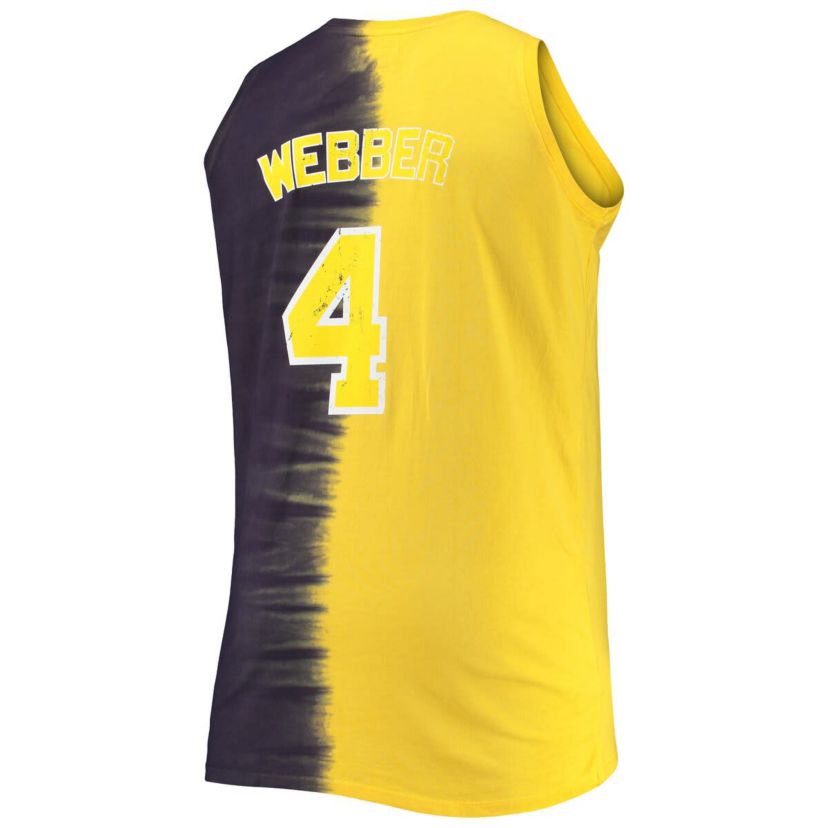NCAA Chris Webber Michigan Wolverines Big & Tall Player Tie-Dye Jersey