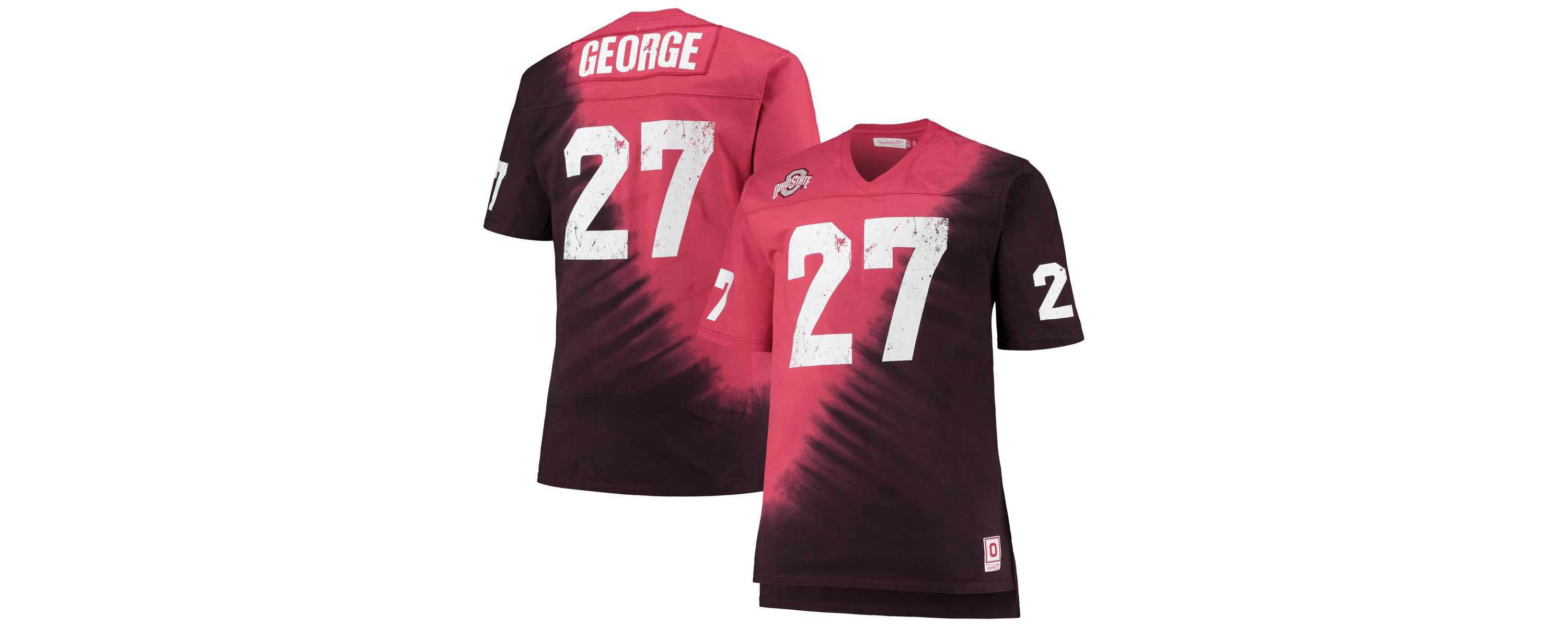 NCAA Eddie George Ohio State Buckeyes Name & Number Tie-Dye V-Neck T-Shirt
