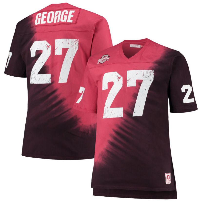 NCAA Eddie George Ohio State Buckeyes Name & Number Tie-Dye V-Neck T-Shirt