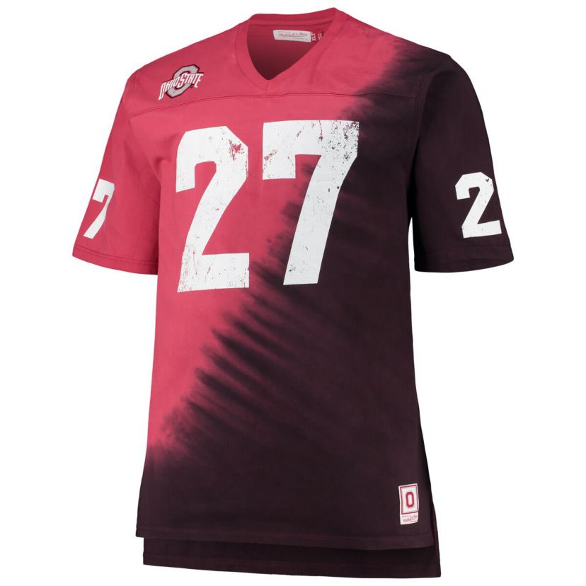 NCAA Eddie George Ohio State Buckeyes Name & Number Tie-Dye V-Neck T-Shirt