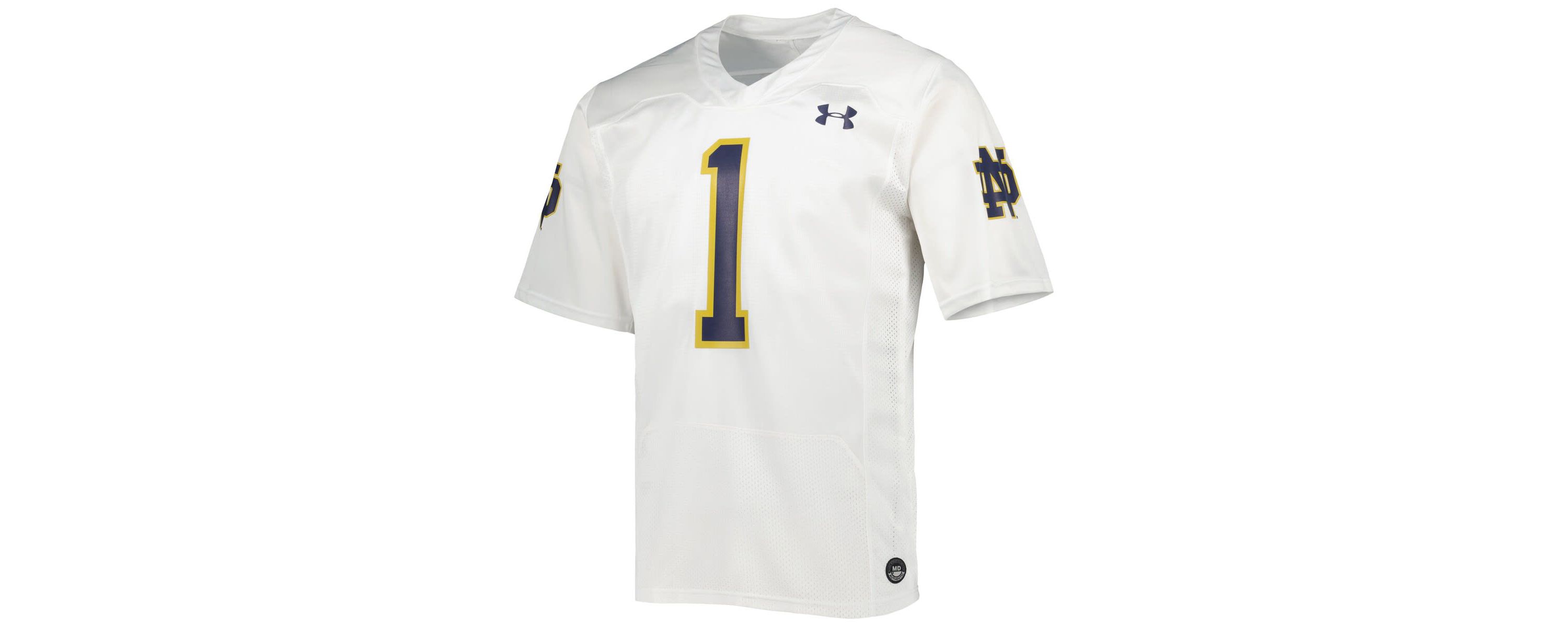 NCAA Under Armour #1 Notre Dame Fighting Irish Team Wordmark Replica Football Jersey