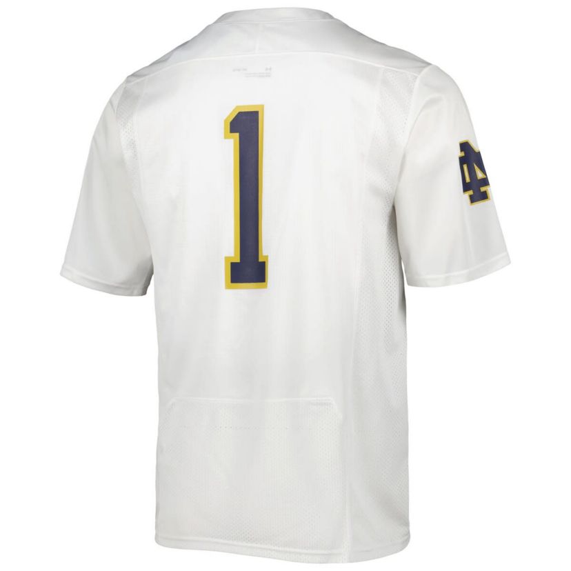 NCAA Under Armour #1 Notre Dame Fighting Irish Team Wordmark Replica Football Jersey