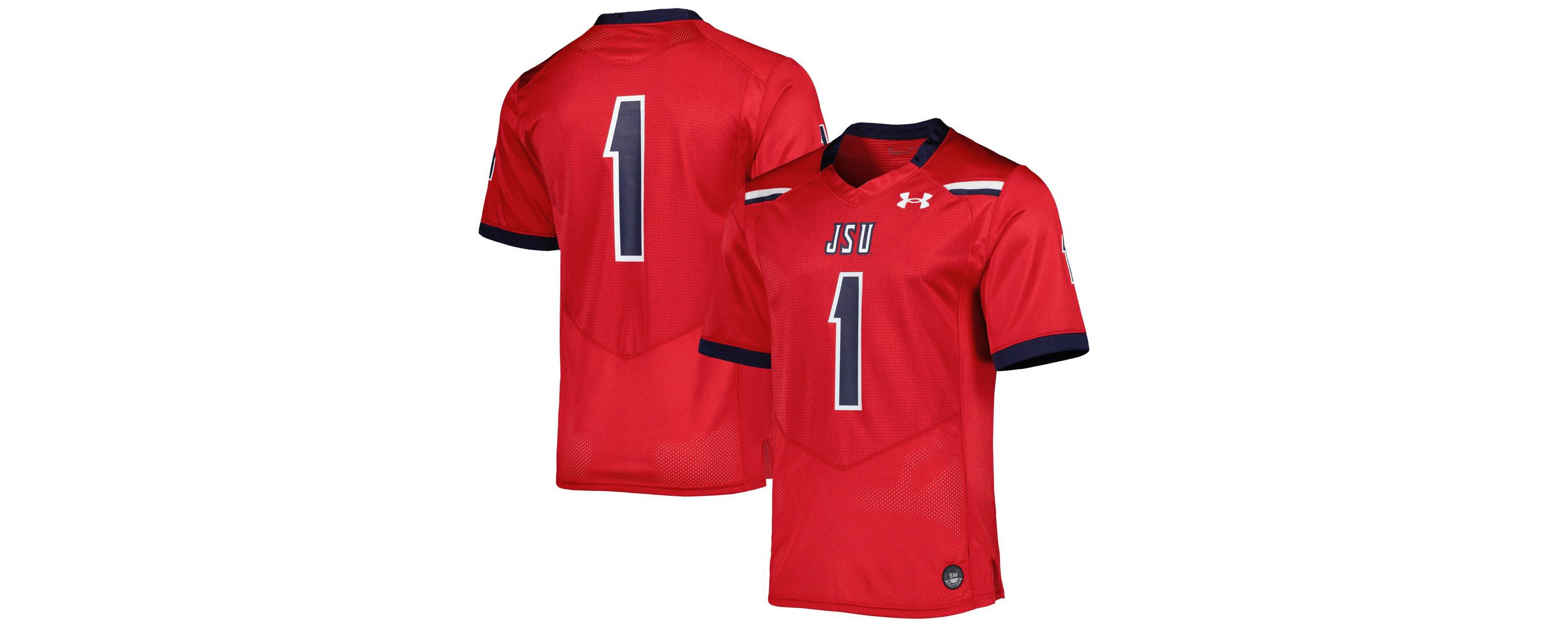 NCAA Under Armour #1 Jackson State Tigers Team Wordmark Replica Football Jersey