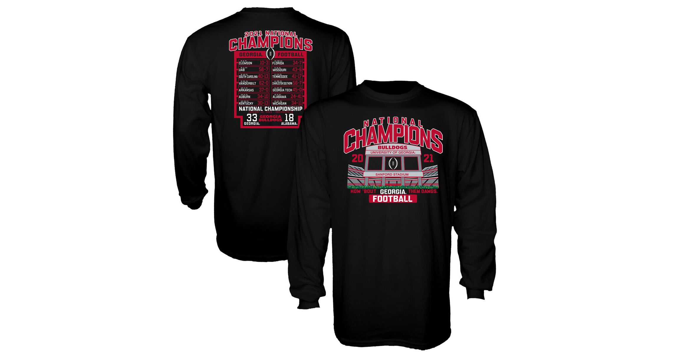 NCAA Georgia Bulldogs NCAA Football Playoff 2021 National s Stadium Schedule Long Sleeve T-Shirt