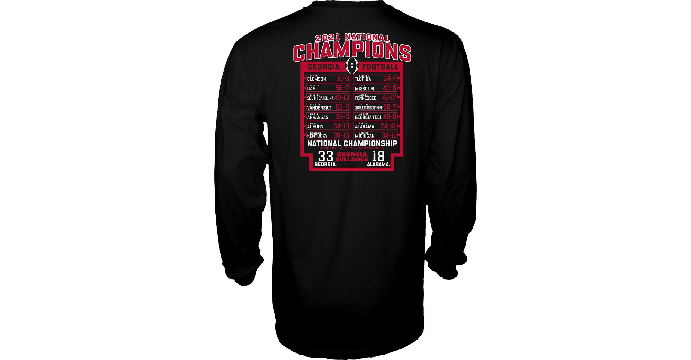 NCAA Georgia Bulldogs NCAA Football Playoff 2021 National s Stadium Schedule Long Sleeve T-Shirt