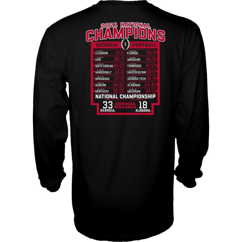 NCAA Georgia Bulldogs NCAA Football Playoff 2021 National s Stadium Schedule Long Sleeve T-Shirt