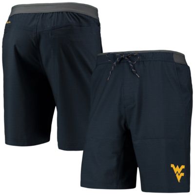 Columbia Men's NCAA West Virginia Mountaineers Twisted Creek Omni-Shield Shorts, Navy Blue, Small