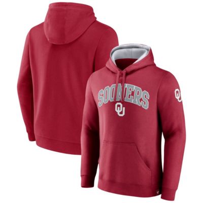 Men's NCAA Fanatics Oklahoma Sooners Arch & Logo Tackle Twill Pullover Hoodie