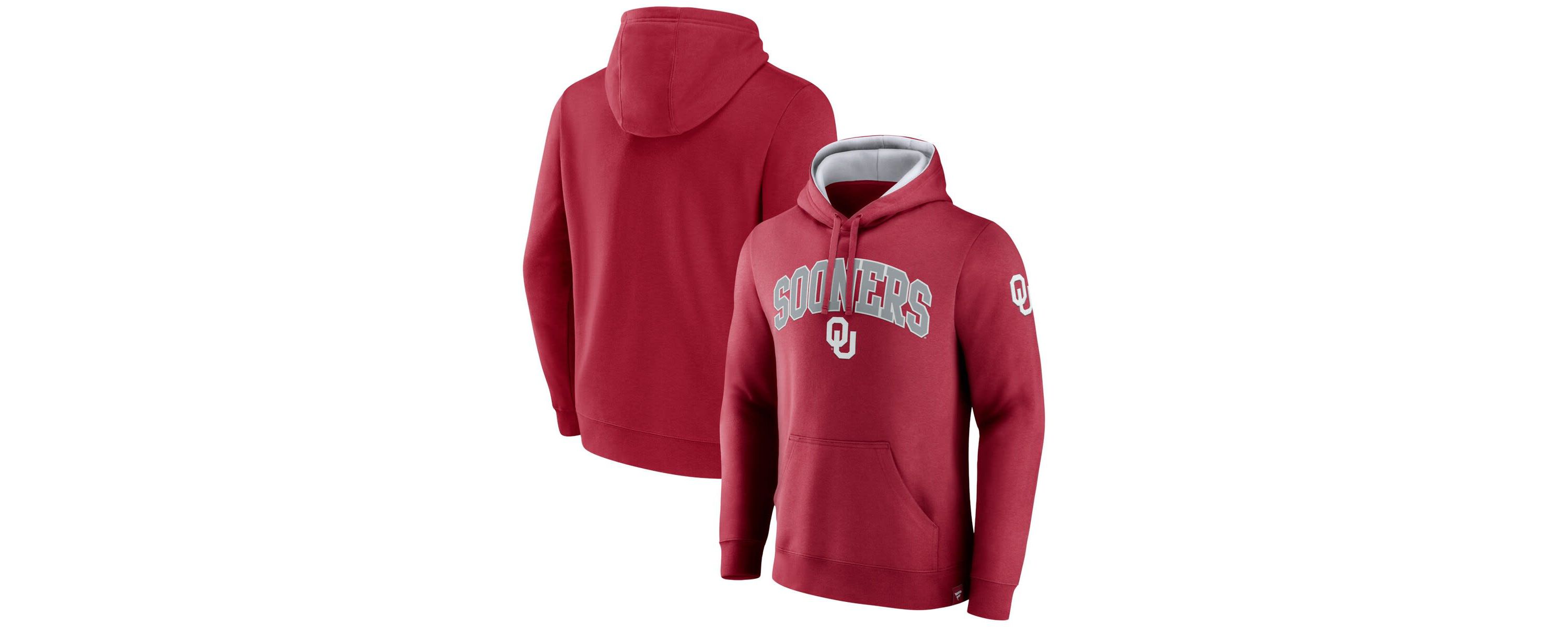NCAA Fanatics Oklahoma Sooners Arch & Logo Tackle Twill Pullover Hoodie