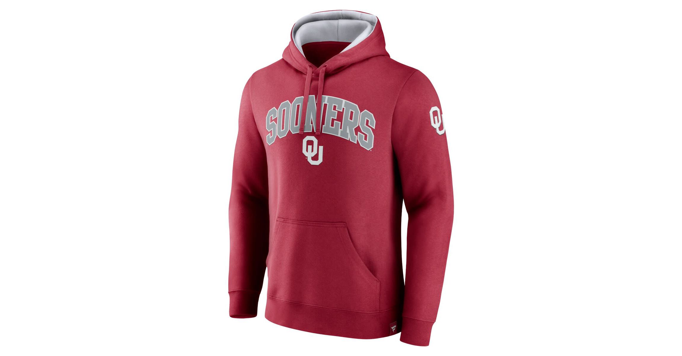 NCAA Fanatics Oklahoma Sooners Arch & Logo Tackle Twill Pullover Hoodie