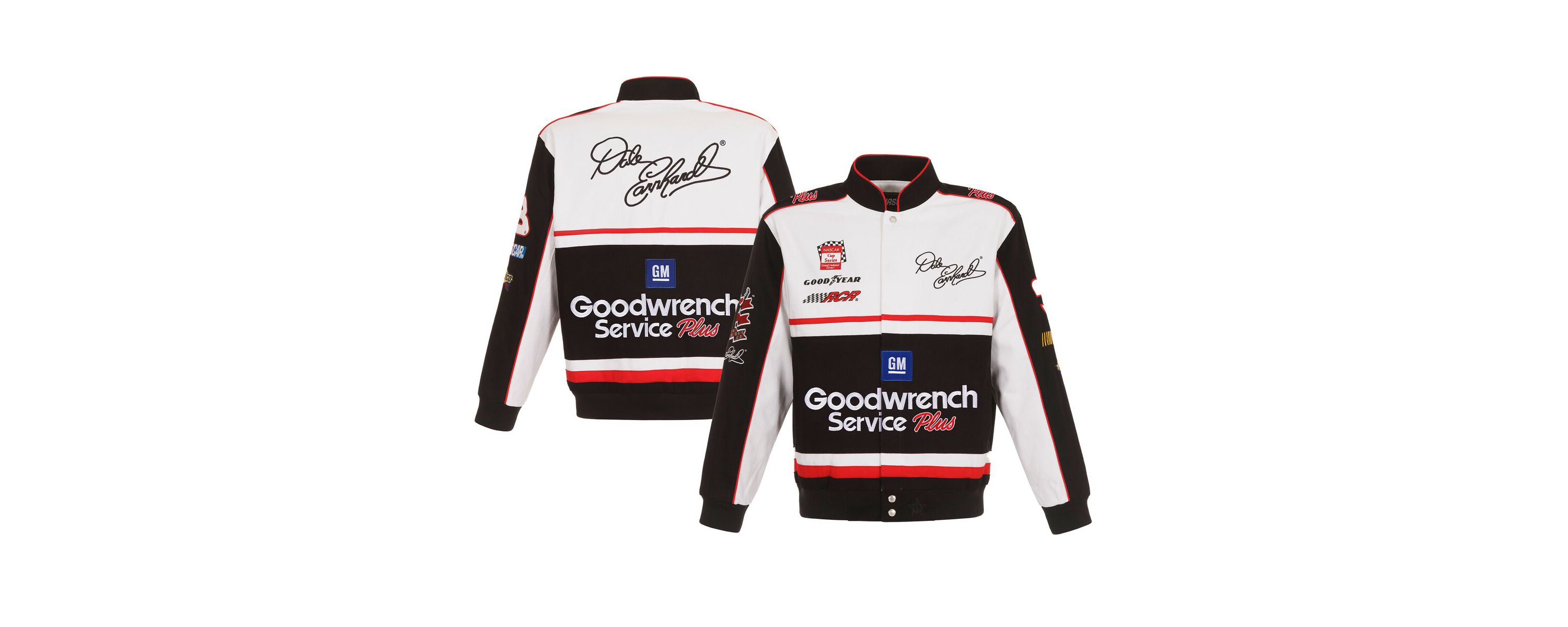 NASCAR White/Black Dale Earnhardt Goodwrench Twill Uniform Full-Snap Jacket