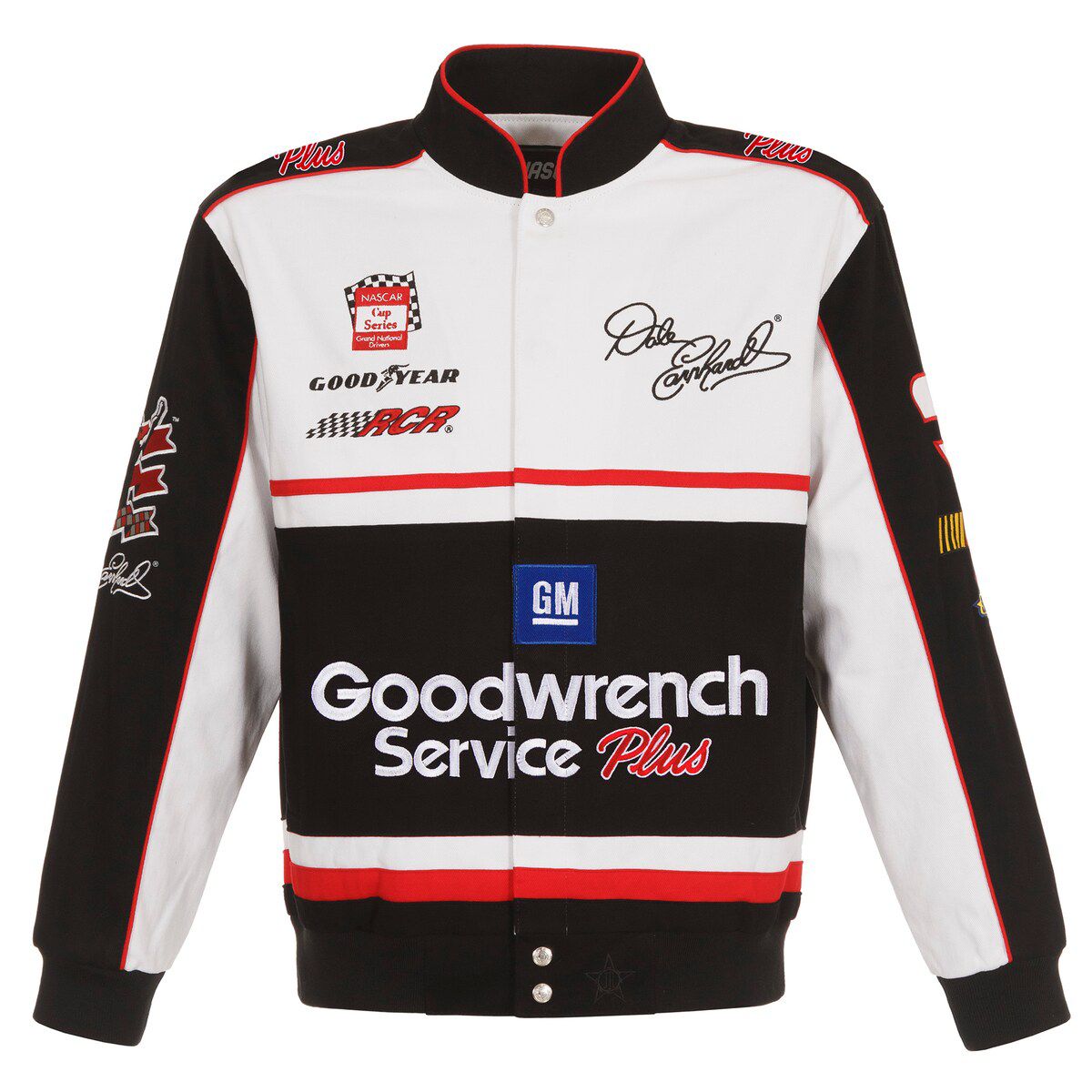 NASCAR White/Black Dale Earnhardt Goodwrench Twill Uniform Full-Snap Jacket