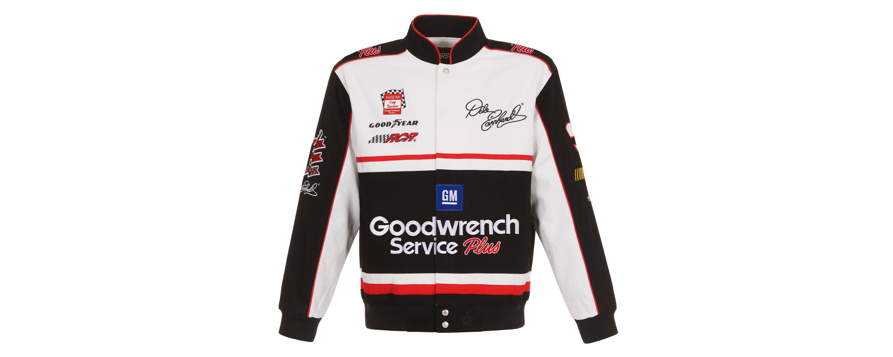 NASCAR White/Black Dale Earnhardt Goodwrench Twill Uniform Full-Snap Jacket