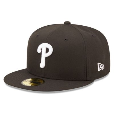 New Era Men's MLB Philadelphia Phillies Team Logo 59FIFTY Fitted Hat, Black, 7 1/8