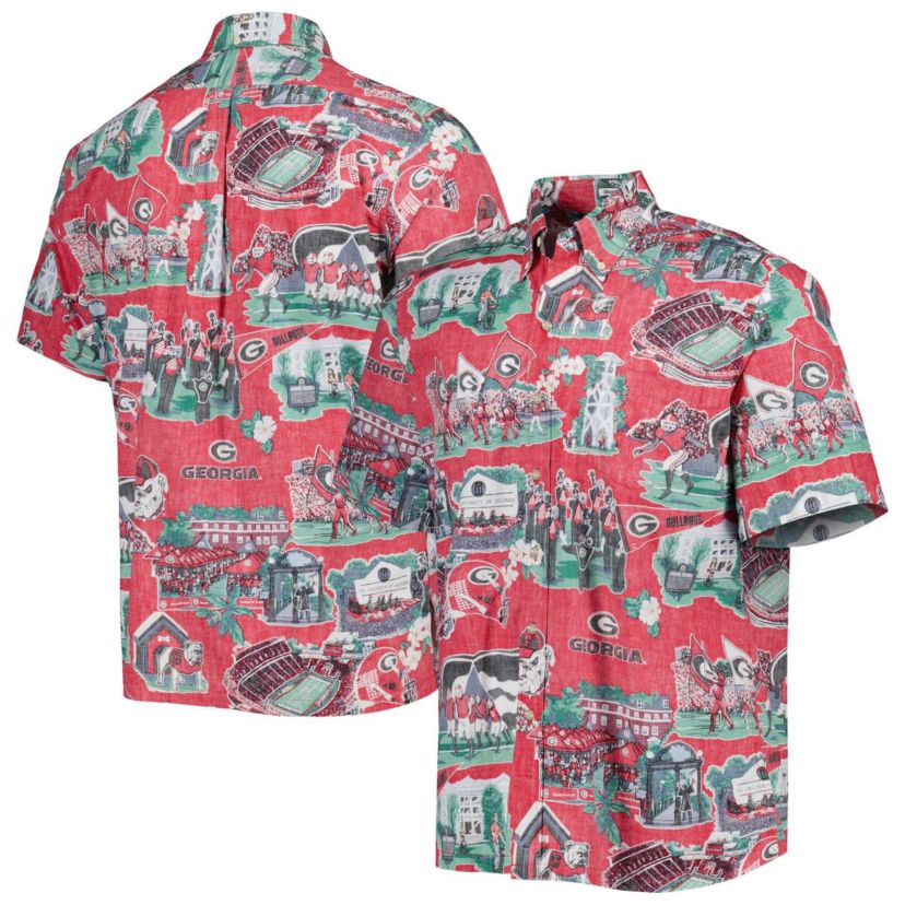 NCAA Georgia Bulldogs Scenic Button-Down Shirt
