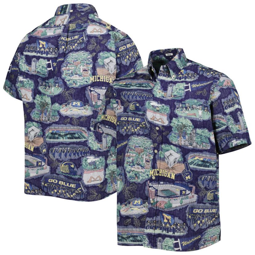 NCAA Michigan Wolverines Scenic Button-Down Shirt