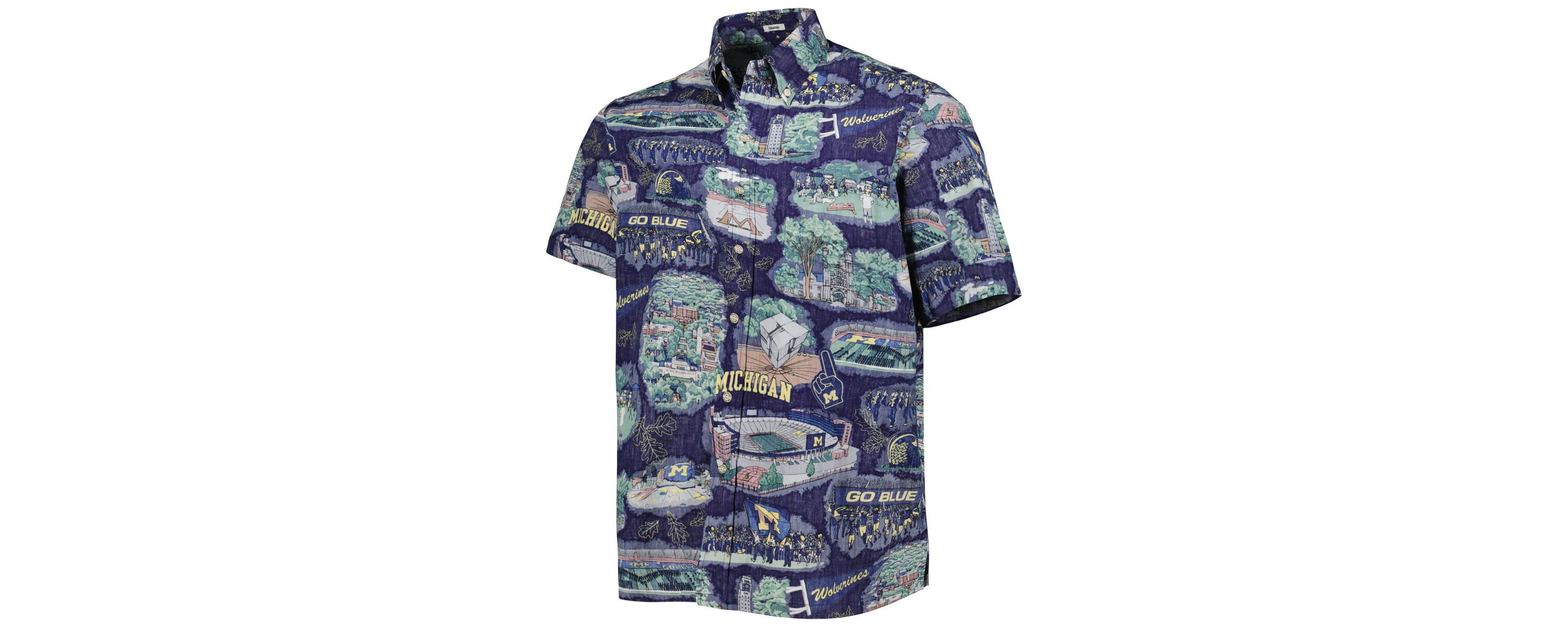 NCAA Michigan Wolverines Scenic Button-Down Shirt