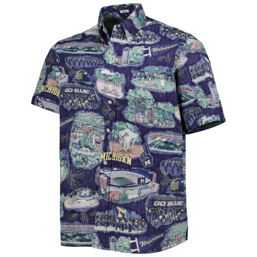 NCAA Michigan Wolverines Scenic Button-Down Shirt