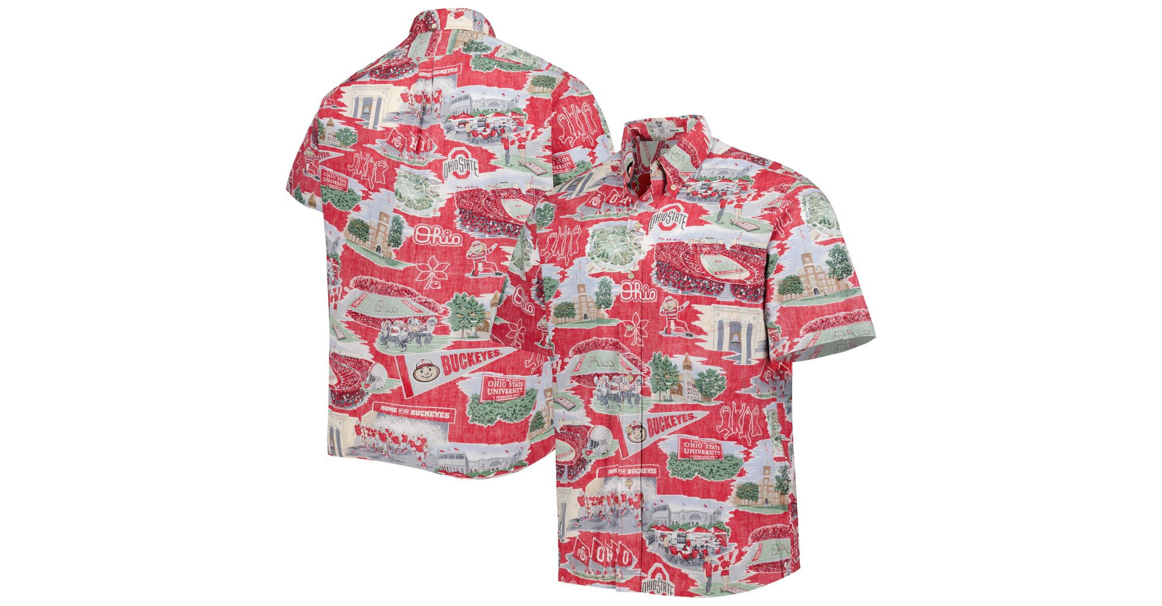 NCAA Ohio State Buckeyes Scenic Button-Down Shirt