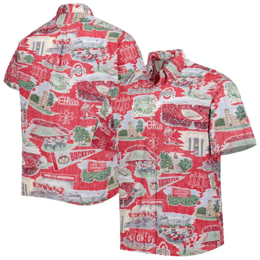 NCAA Ohio State Buckeyes Scenic Button-Down Shirt