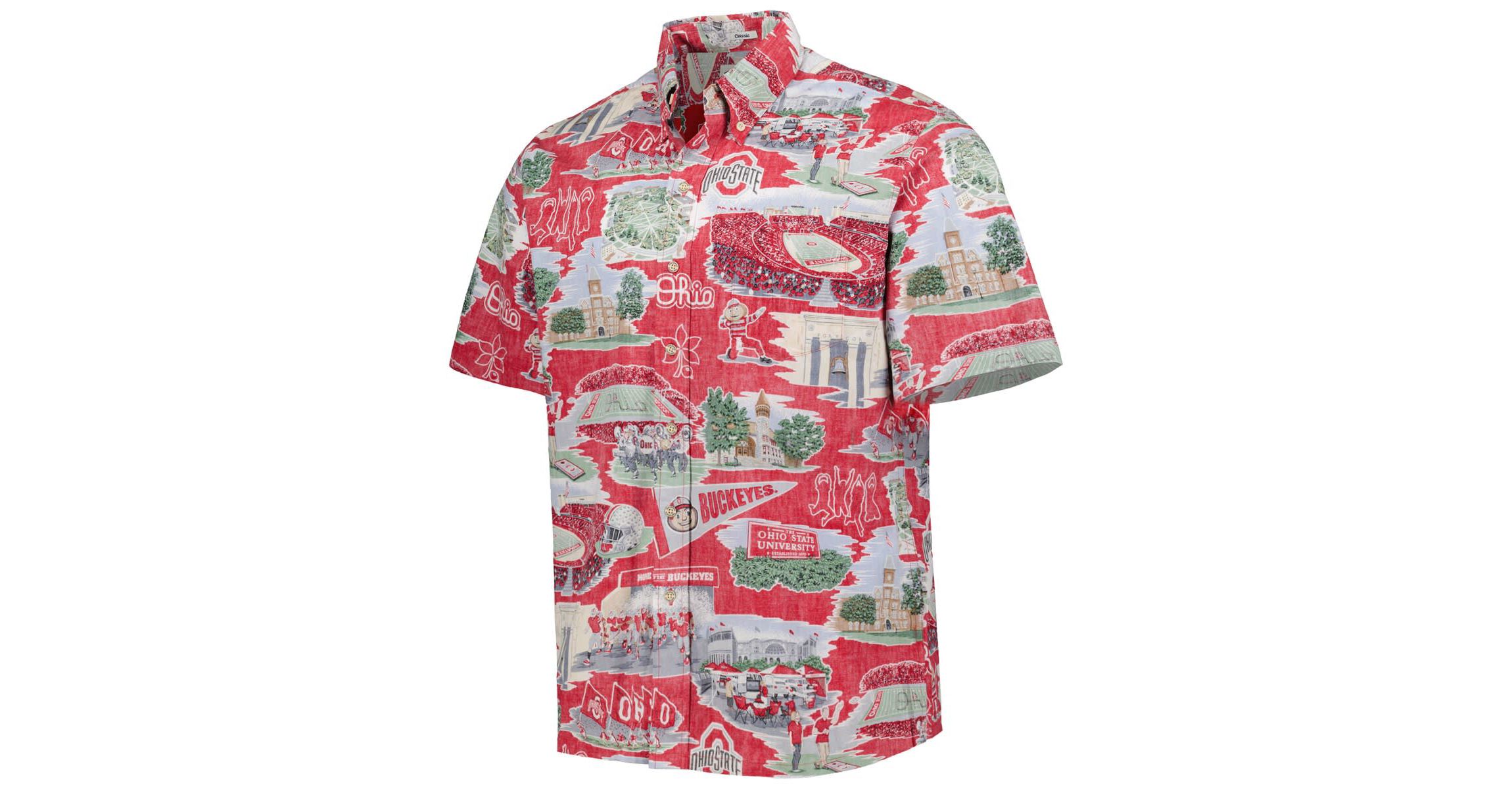 NCAA Ohio State Buckeyes Scenic Button-Down Shirt