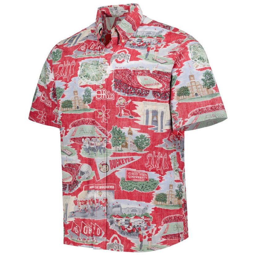 NCAA Ohio State Buckeyes Scenic Button-Down Shirt