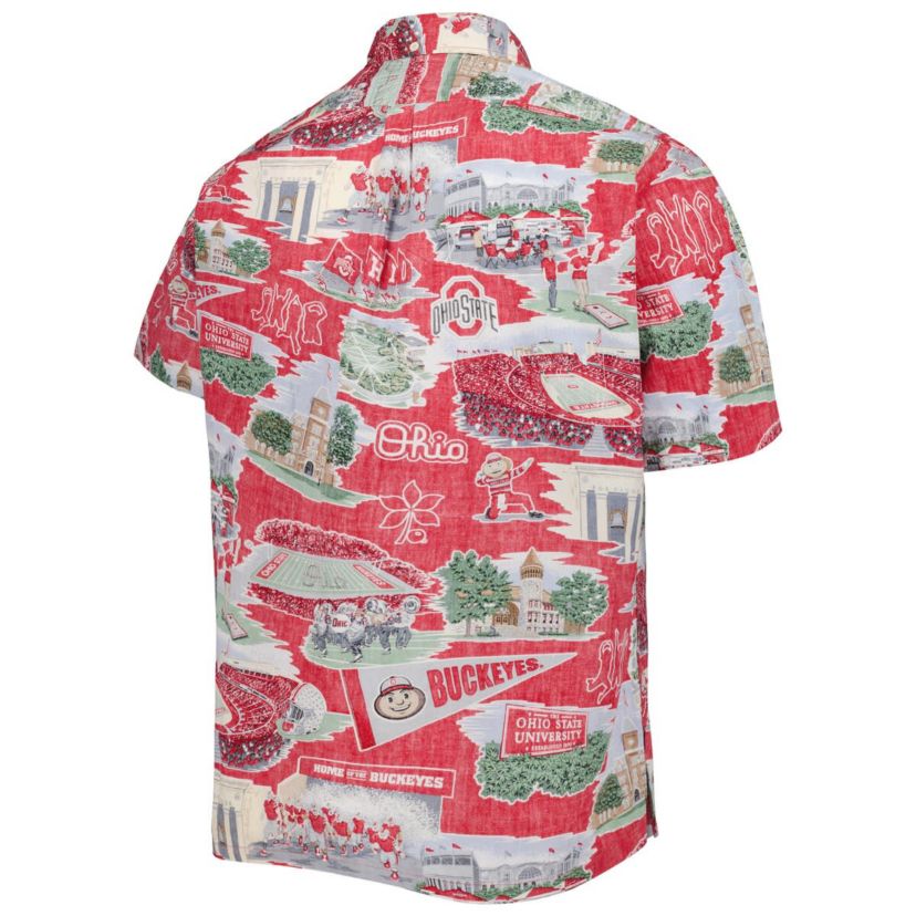 NCAA Ohio State Buckeyes Scenic Button-Down Shirt