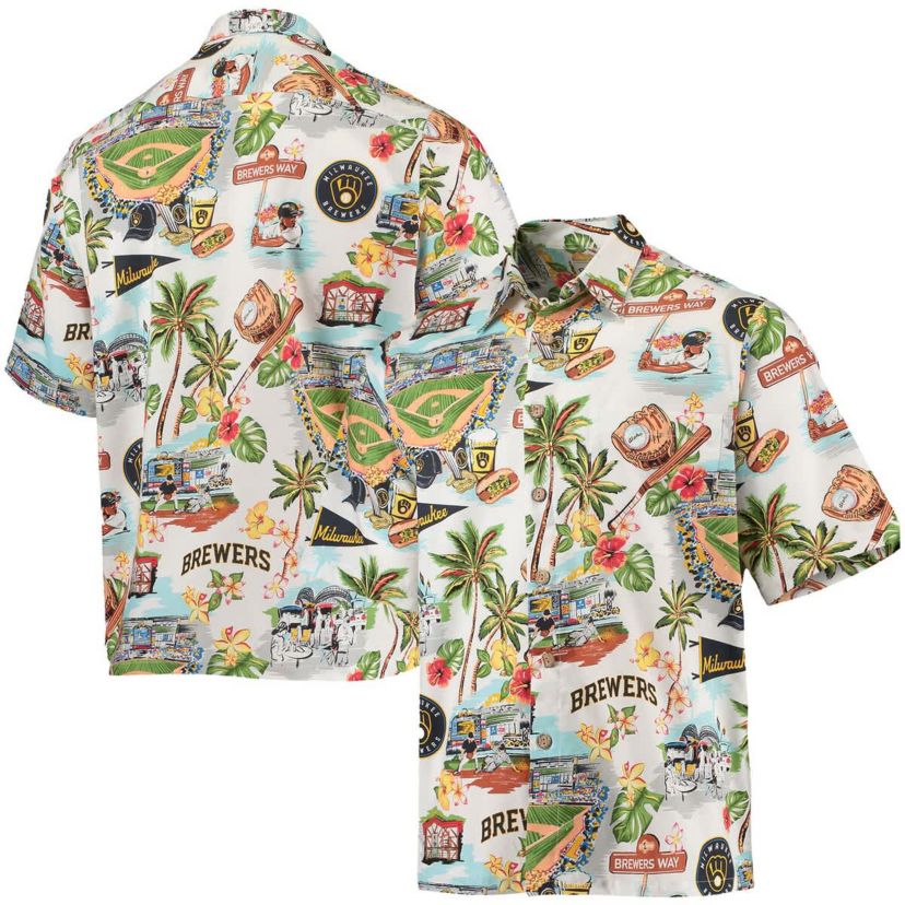 MLB Milwaukee Brewers Scenic Button-Up Shirt