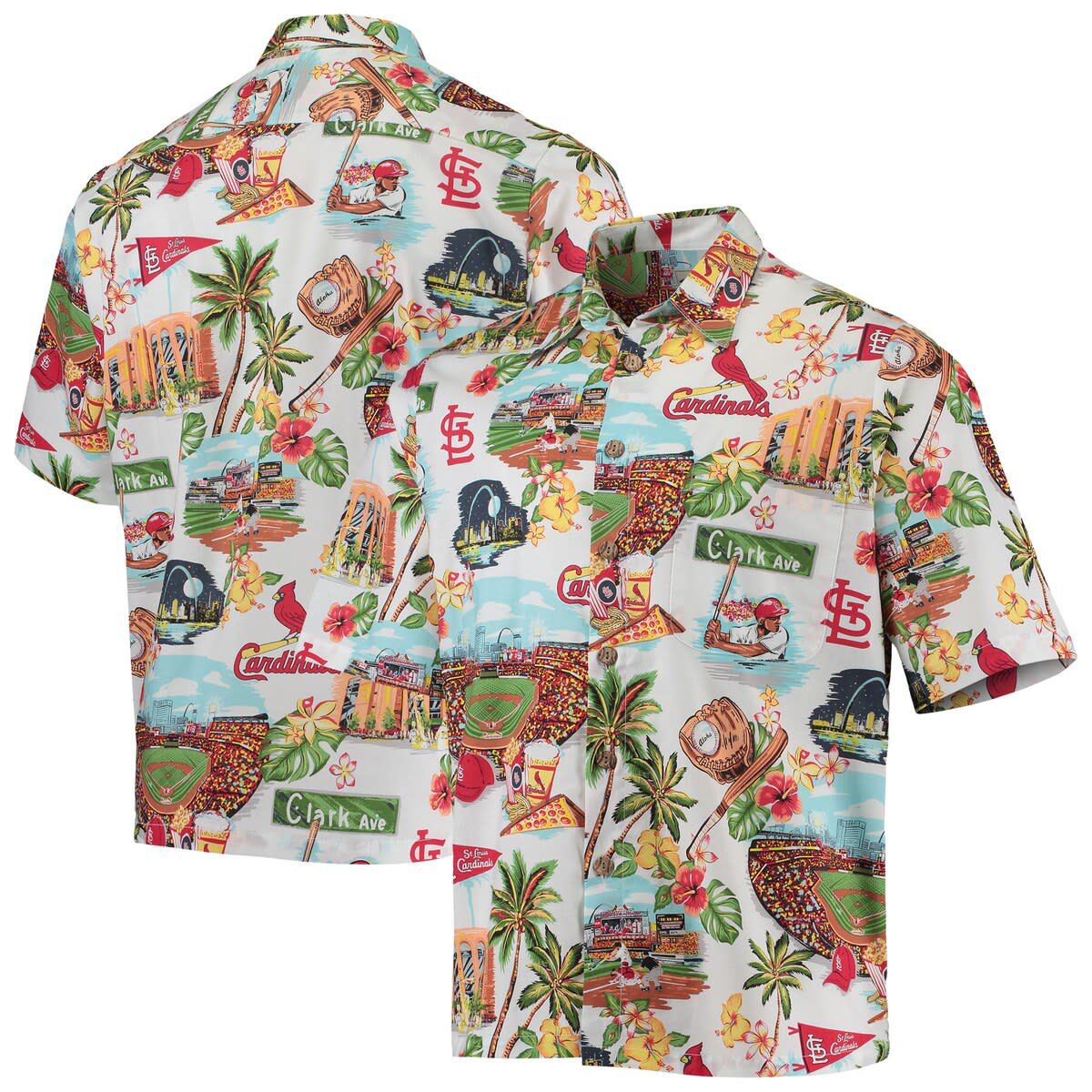 MLB St. Louis Cardinals Logo Scenic Button-Up Shirt