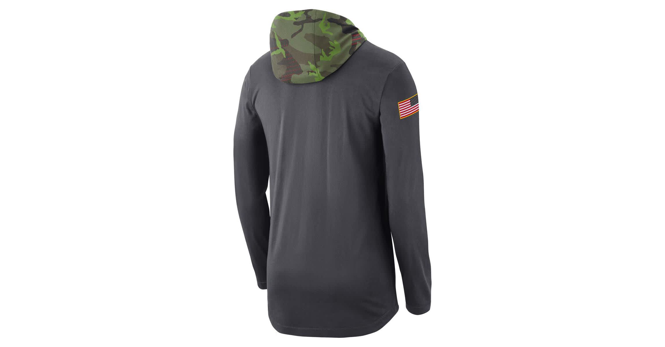 NCAA Nike Iowa Hawkeyes Military Long Sleeve Hoodie T-Shirt