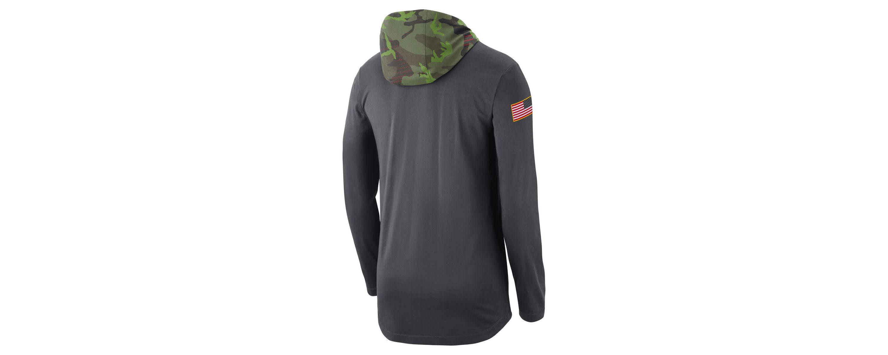 NCAA Nike Iowa Hawkeyes Military Long Sleeve Hoodie T-Shirt