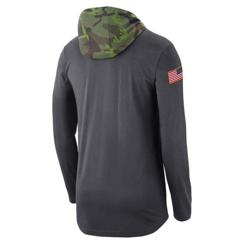 NCAA Nike Iowa Hawkeyes Military Long Sleeve Hoodie T-Shirt