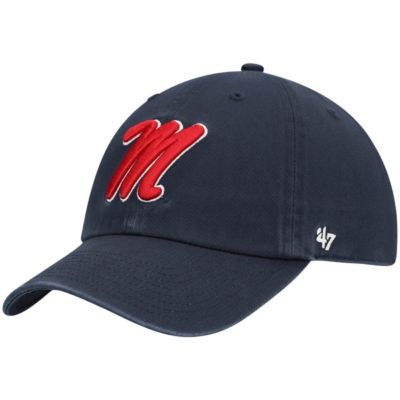'47 Men's NCAA Ole Miss Rebels Vintage Clean Up Adjustable Hat, Navy Blue