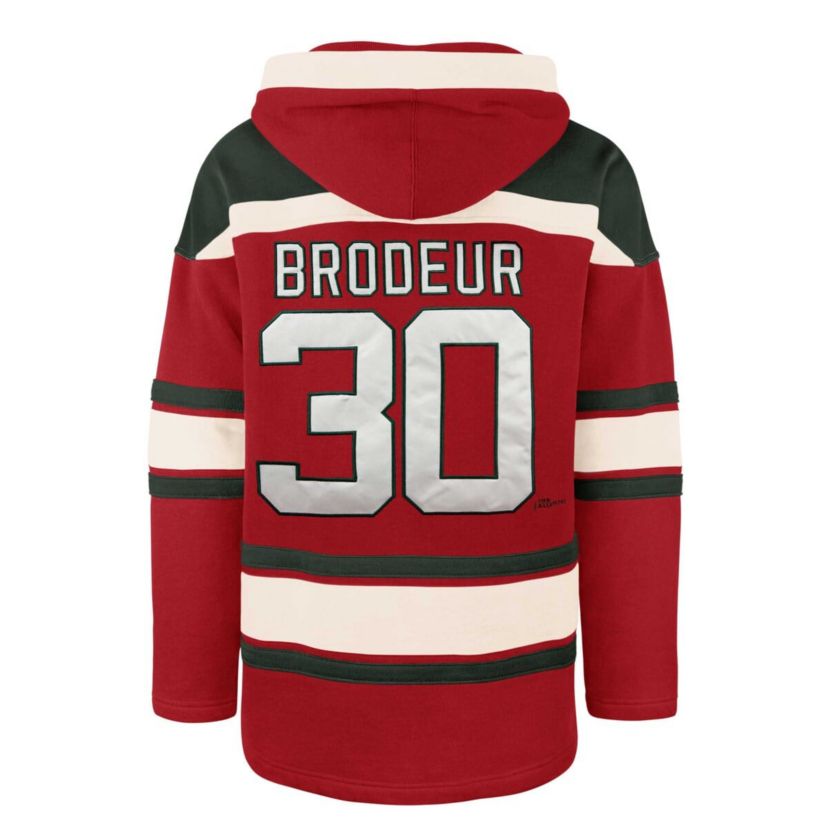 NHL Martin Brodeur New Jersey Devils Retired Player Name & Number Lacer Pullover Hoodie