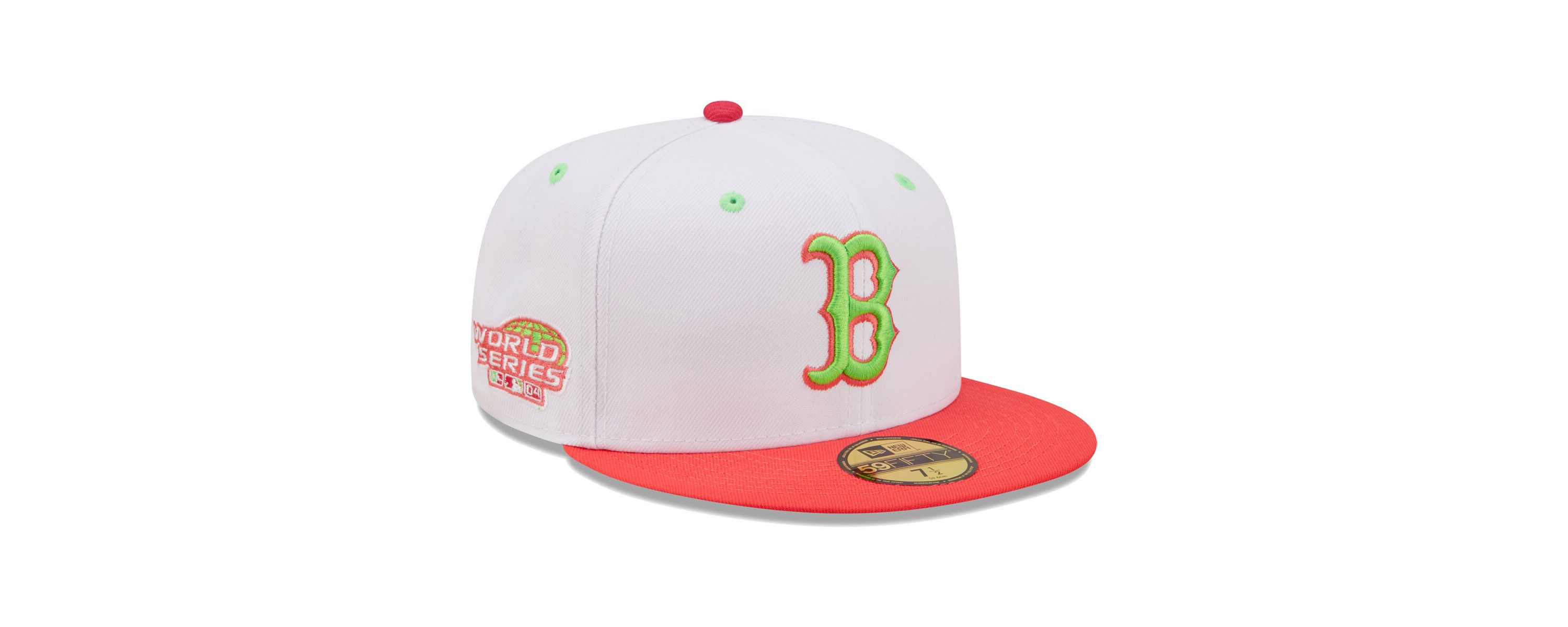 Boston Red Sox MLB White/Coral Boston Sox 2004 World Series Strawberry Lolli 59FIFTY Fitted Hat