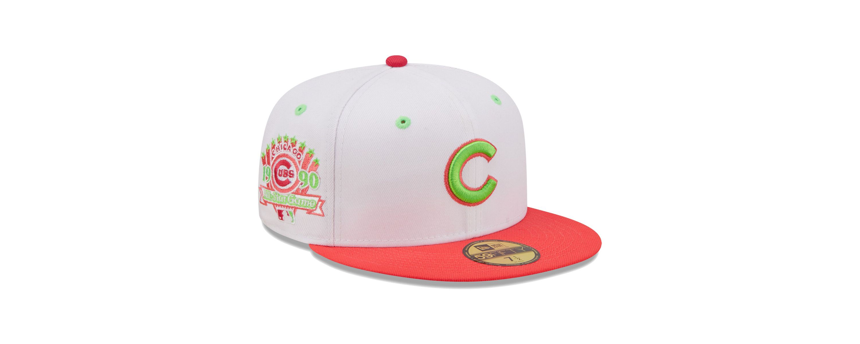 MLB White/Coral Chicago Cubs 1990 MLB All-Star Game Strawberry Lolli 59FIFTY Fitted Hat