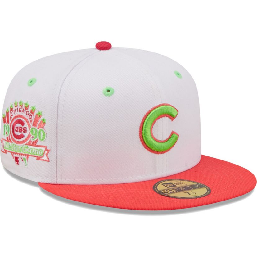 MLB White/Coral Chicago Cubs 1990 MLB All-Star Game Strawberry Lolli 59FIFTY Fitted Hat