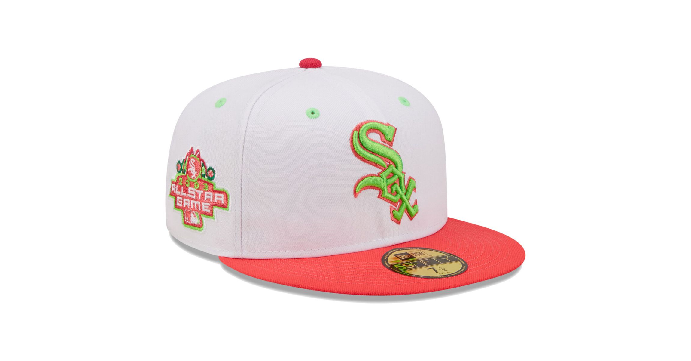 Chicago White Sox MLB White/Coral Chicago Sox 2003 MLB All-Star Game Strawberry Lolli 59FIFTY Fitted Hat