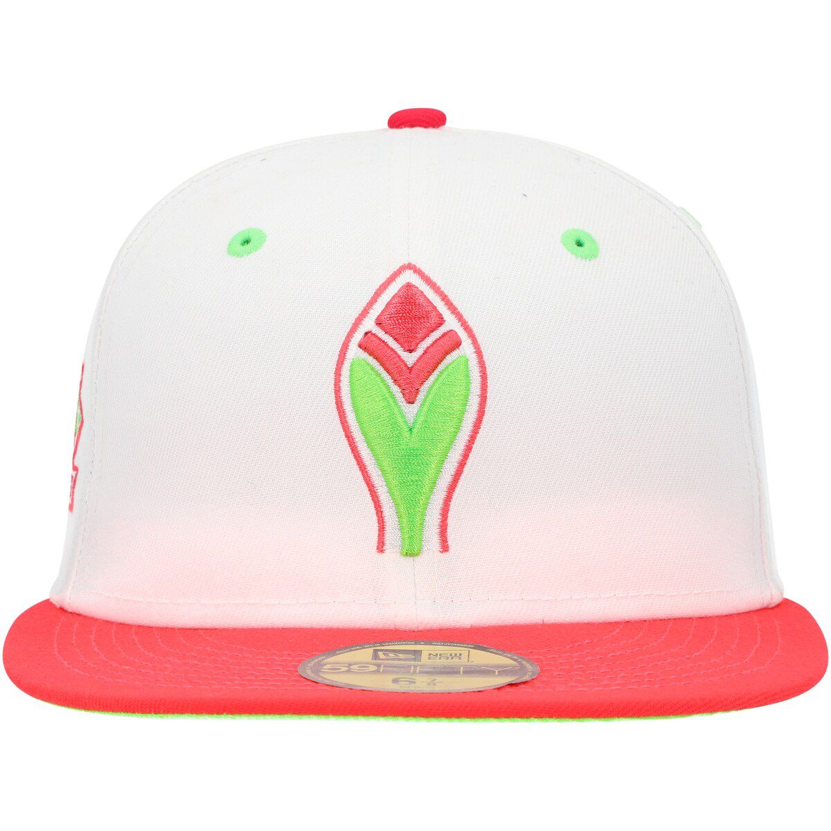 MLB White/Coral Atlanta Braves 150th Anniversary Strawberry Lolli 59FIFTY Fitted Hat
