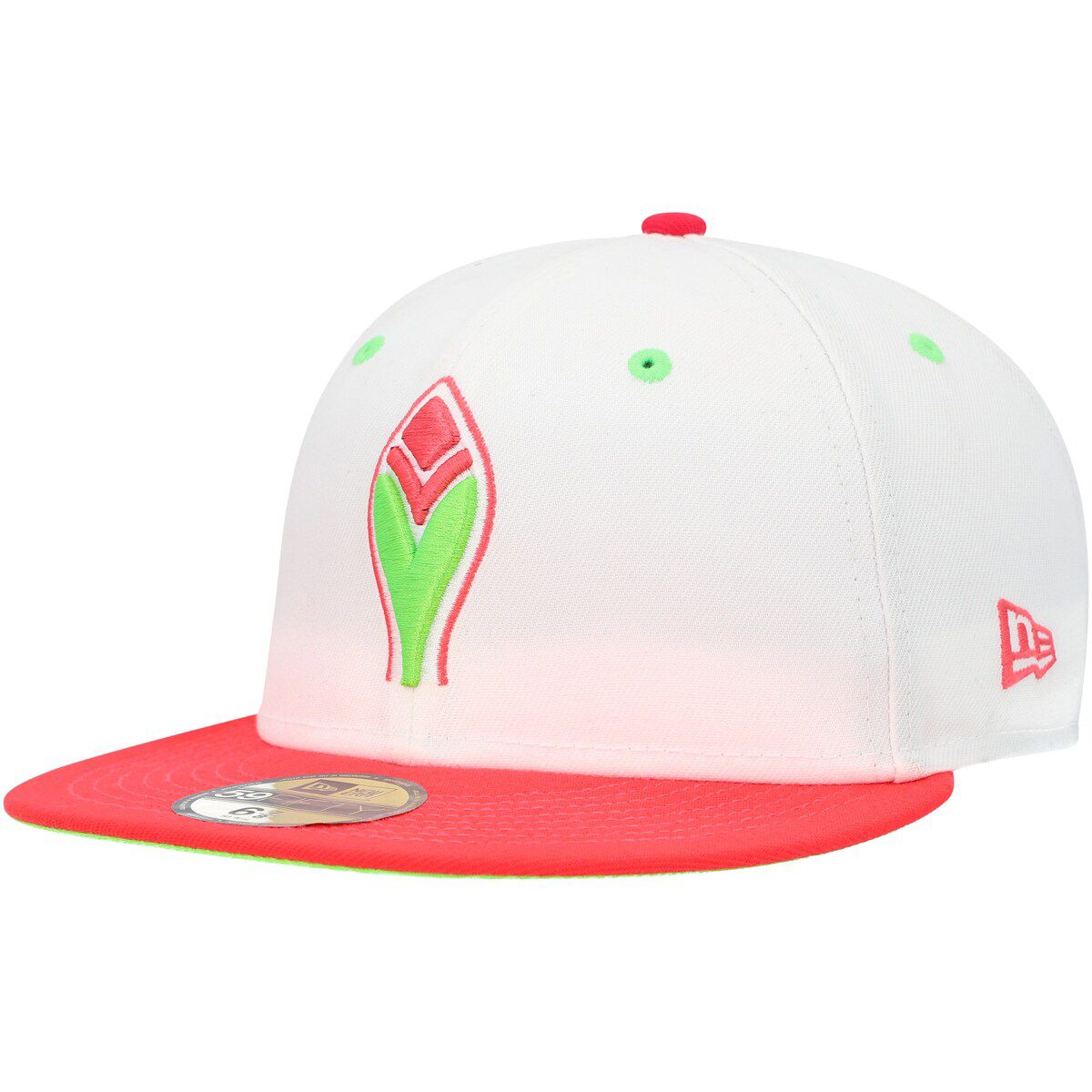 MLB White/Coral Atlanta Braves 150th Anniversary Strawberry Lolli 59FIFTY Fitted Hat