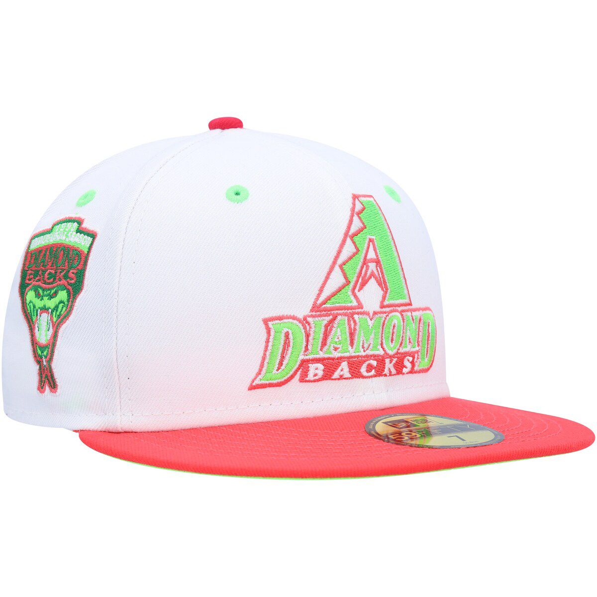 MLB White/Coral Arizona Diamondbacks 1998 Inaugural Season Strawberry Lolli 59FIFTY Fitted Hat
