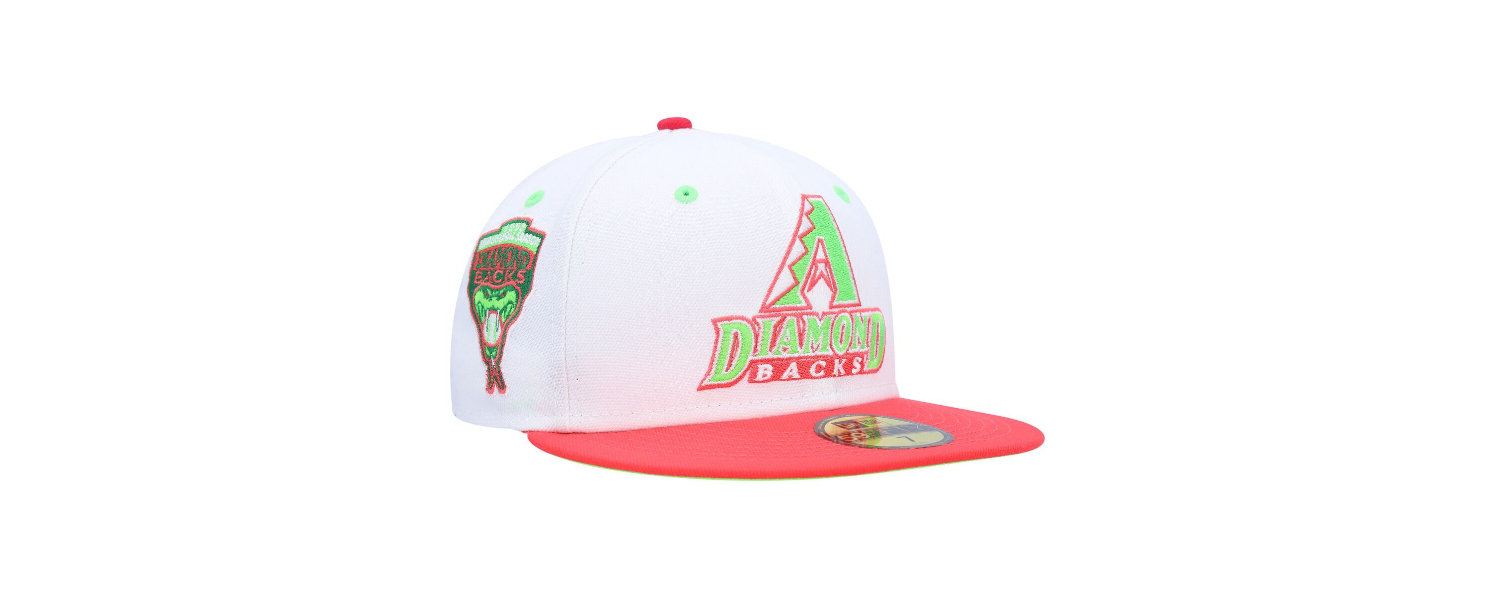 MLB White/Coral Arizona Diamondbacks 1998 Inaugural Season Strawberry Lolli 59FIFTY Fitted Hat