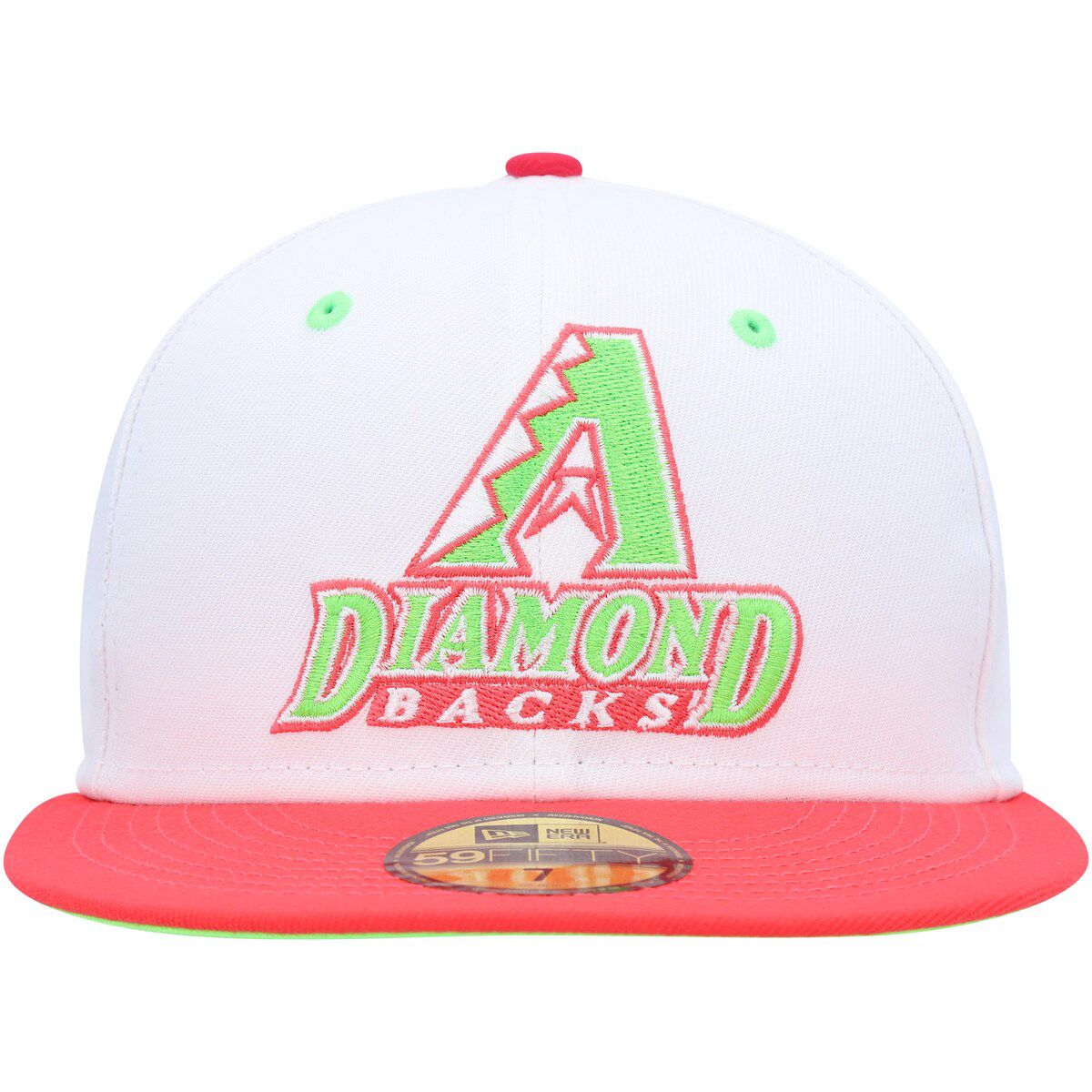 MLB White/Coral Arizona Diamondbacks 1998 Inaugural Season Strawberry Lolli 59FIFTY Fitted Hat