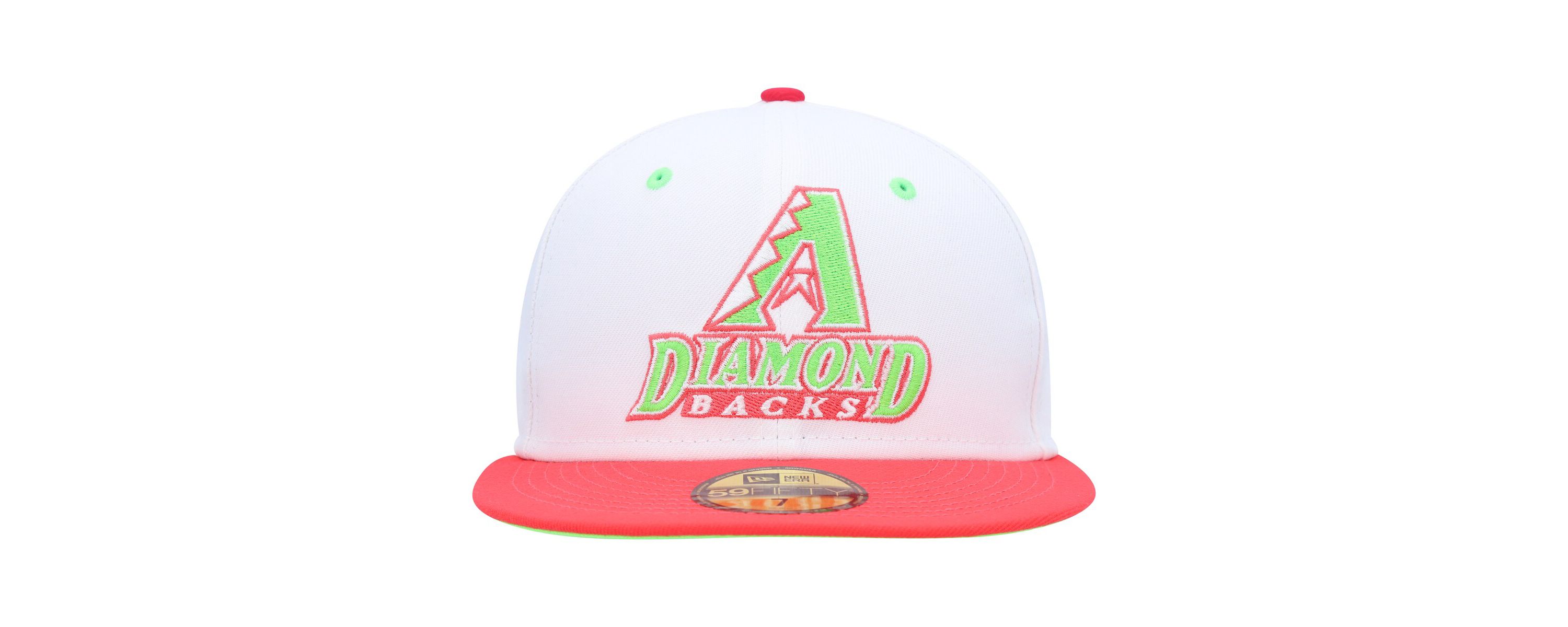 MLB White/Coral Arizona Diamondbacks 1998 Inaugural Season Strawberry Lolli 59FIFTY Fitted Hat