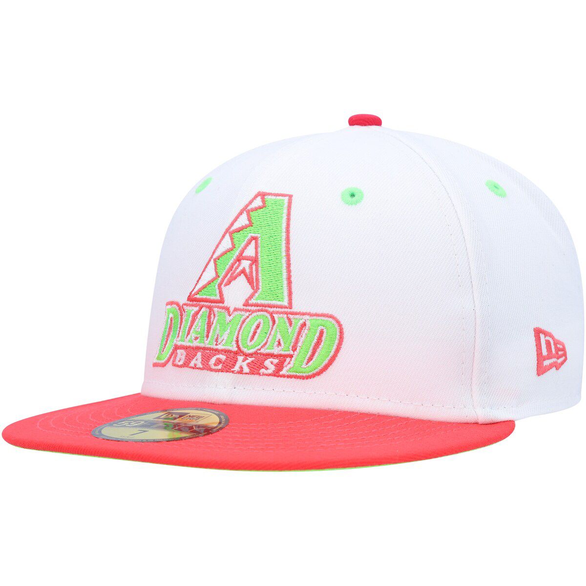 MLB White/Coral Arizona Diamondbacks 1998 Inaugural Season Strawberry Lolli 59FIFTY Fitted Hat